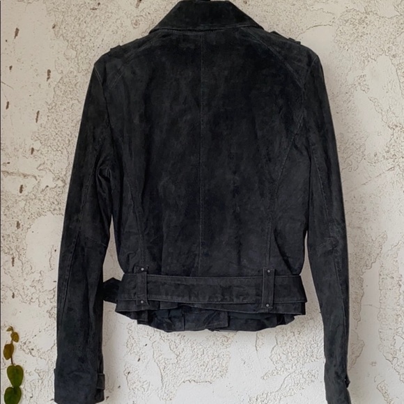 Andrew Marc Sabrina Suede Moto Jacket Sizes S & M Charcoal Grey Rare & Sold Out - Picture 5 of 8